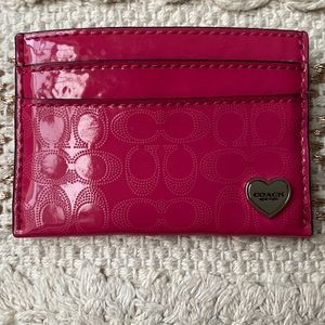 Coach patent leather monogram credit card holder wallet